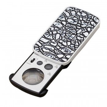 Magnifying Glass 30X 60X 90X Magnifier Jewelry Appraisal Reading High Magnification Acrylic Optical Lens Loupe With LED UV