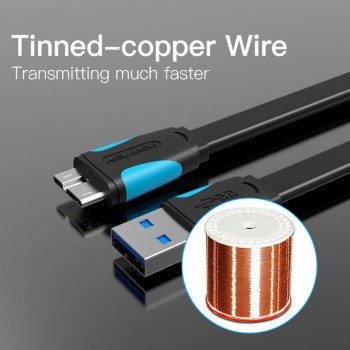 Vention Micro USB 3.0 Cable 2M 0.5M Fast USB Charger Data Sync Cable USB 3.0 Mobile Phone Cable for Samsung S5 Hard Drive Disk