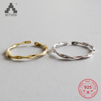 925 sterling silver mobius wire ring wavy open mouth finger ring knuckles