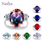 Fashion Multicolor Gemstone Wedding Rings High Quality Spine Ring For Sale Womens Silver 925 Jewelry Ring Size 5-10 7 Colors