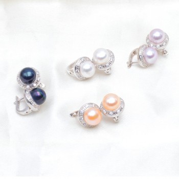 ASHIQI Genuine Natural Freshwater pearl Stud earrings for women wholesale