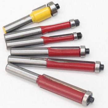 1pcs 8 Shank  Flush Trim Router Bits for wood Lengthened Trimming Cutters with bearing woodworking tool endmill