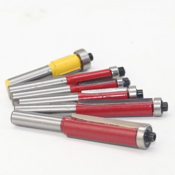 1pcs 8 Shank  Flush Trim Router Bits for wood Lengthened Trimming Cutters with bearing woodworking tool endmill