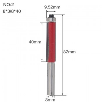 1pcs 8 Shank  Flush Trim Router Bits for wood Lengthened Trimming Cutters with bearing woodworking tool endmill