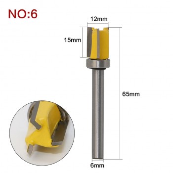 1pc Bearing Flush Trim Router Bit for wood 6mm Shank straight bit Tungsten Woodworking Milling Cutter Tool