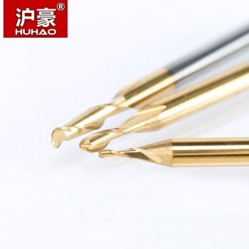 HUHAO 1pc 3.175mm ball nose 2 Flute Spiral TiN Coating end mills CNC router bits for wood tungsten carbide milling route tool