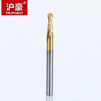 HUHAO 1pc 3.175mm ball nose 2 Flute Spiral TiN Coating end mills CNC router bits for wood tungsten carbide milling route tool