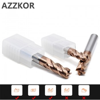 Milling Cutter Alloy Coating Tungsten Steel Tool Cnc Maching Hrc65 Endmill Azzkor Top  Milling Cutter Kit Milling Machine Tools