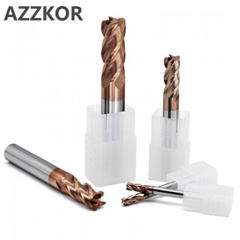 Milling Cutter Alloy Coating Tungsten Steel Tool Cnc Maching Hrc65 Endmill Azzkor Top  Milling Cutter Kit Milling Machine Tools