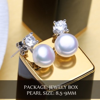 FENASY stud earrings,freshwater pearl earrings for women gift box,925 sterling silver earrings 2018,wedding amp; engagement jewelry
