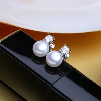 FENASY stud earrings,freshwater pearl earrings for women gift box,925 sterling silver earrings 2018,wedding amp; engagement jewelry