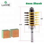 LAVIE 1pc 8mm Shank Brand New 2 Teeth Adjustable Finger Joint Router Bit Tenon Cutter Industrial Grade for Wood Tool MC02036