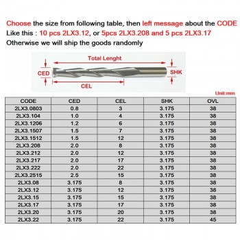 1pc 3.175mm SHK Wood cutter CNC Router Bits 2 Flutes Spiral End Mills Double Flute Milling Cutter Spiral PVC Cutter