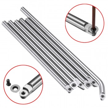 DIY Wood Turning Tool Chisel Carbide Tip Round Insert Cutter Tool Angled Shank Woodworking Tool 6 Size