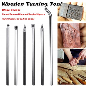 DIY Wood Turning Tool Chisel Carbide Tip Round Insert Cutter Tool Angled Shank Woodworking Tool 6 Size