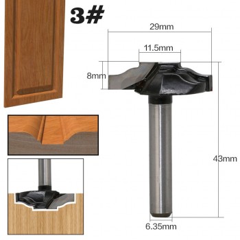 1 pc 1/4 Shank Woodworking Door Frame Router Bits for wood carbide lassical door cabinet bits Engraving Milling Cutte