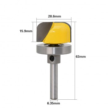 1-1/8 Diameter Bowl amp; Tray Router Bit - 1/4 Shank