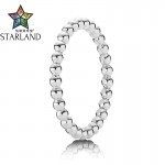 Starland Fine Detail Authentic 925 Sterling Silver Simple Style Round Bead Shapes Womens Ring Wedding Party Jewelry Accessories