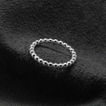 Starland Fine Detail Authentic 925 Sterling Silver Simple Style Round Bead Shapes Womens Ring Wedding Party Jewelry Accessories