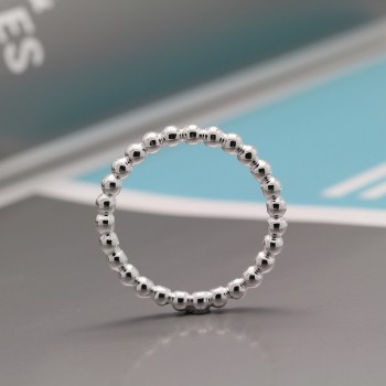 Starland Fine Detail Authentic 925 Sterling Silver Simple Style Round Bead Shapes Womens Ring Wedding Party Jewelry Accessories