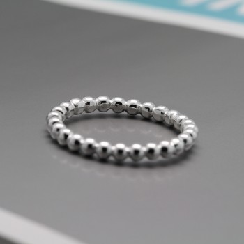 Starland Fine Detail Authentic 925 Sterling Silver Simple Style Round Bead Shapes Womens Ring Wedding Party Jewelry Accessories