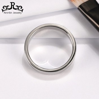 Rinntin Real Sterling Silver Women Wedding Band High Polished Can Engrave Name Date Bar Men Rings Party 925 Jewelry TSR73