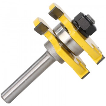 2 pc 8mm Shank high quality Tongue amp; Groove Joint Assembly Router Bit Set 3/4 Stock Wood Cutting Tool - RCT