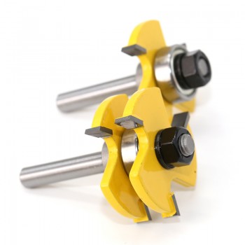 2 pc 8mm Shank high quality Tongue amp; Groove Joint Assembly Router Bit Set 3/4 Stock Wood Cutting Tool - RCT