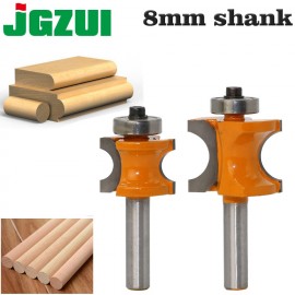 1Pc Bullnose Router Bit Set C3 Carbide Tipped 8mm Shank Woodworking cutter