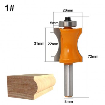 1Pc Bullnose Router Bit Set C3 Carbide Tipped 8mm Shank Woodworking cutter