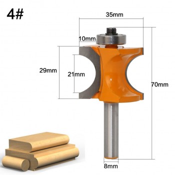 1Pc Bullnose Router Bit Set C3 Carbide Tipped 8mm Shank Woodworking cutter