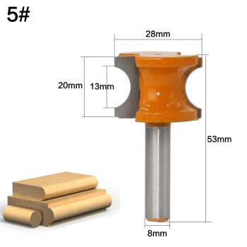 1Pc Bullnose Router Bit Set C3 Carbide Tipped 8mm Shank Woodworking cutter