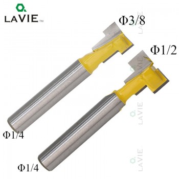 2pcs 1/4 Shank T-Slot Cutter Router Bit Hex Bolt Key Hole Bits T Slotting Milling Cutter for Wood Woodworking Tools MC01020