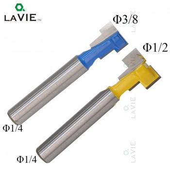 2pcs 1/4 Shank T-Slot Cutter Router Bit Hex Bolt Key Hole Bits T Slotting Milling Cutter for Wood Woodworking Tools MC01020