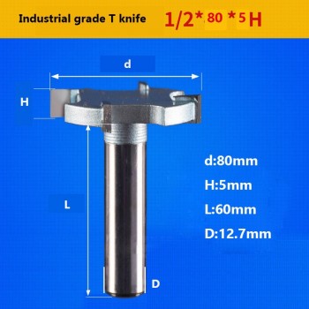 1 / 2 inch 4T or 6T woodworking router bit tungsten carbide T type cutter wood carving tools woodworking tools knife