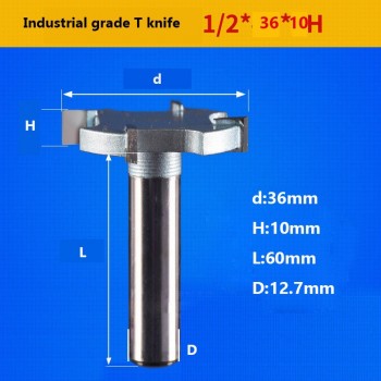 1 / 2 inch 4T or 6T woodworking router bit tungsten carbide T type cutter wood carving tools woodworking tools knife