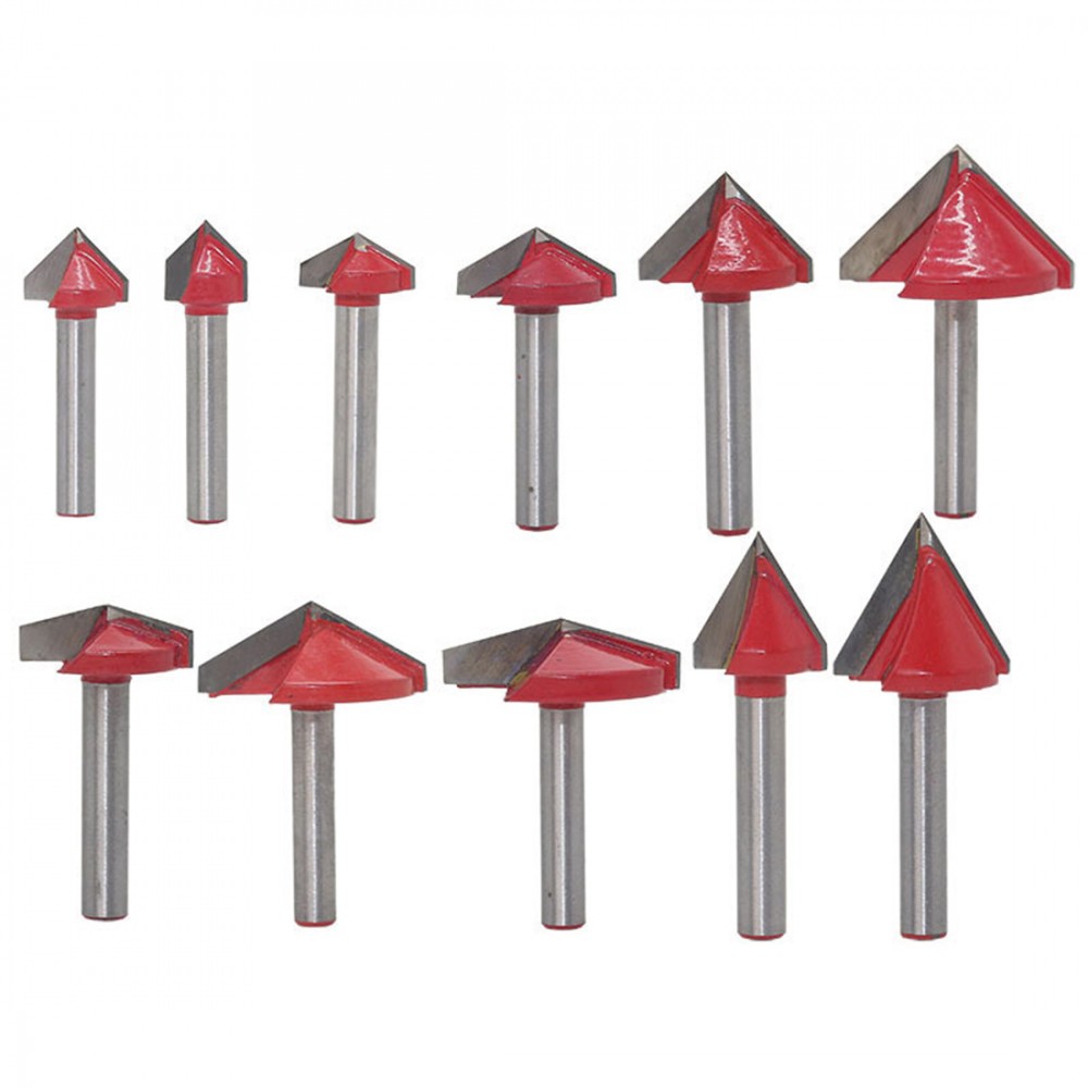 1pc 6mm V Bit CNC Solid Carbide End Mill Tungsten Steel Woodworking Milling Cutter 3D Wood MDF Router Bit 60 90 120 150 Degrees