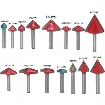 1pc 6mm V Bit CNC Solid Carbide End Mill Tungsten Steel Woodworking Milling Cutter 3D Wood MDF Router Bit 60 90 120 150 Degrees