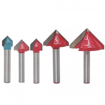1pc 6mm V Bit CNC Solid Carbide End Mill Tungsten Steel Woodworking Milling Cutter 3D Wood MDF Router Bit 60 90 120 150 Degrees