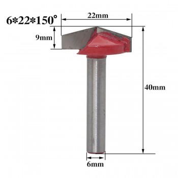 1pc 6mm V Bit CNC Solid Carbide End Mill Tungsten Steel Woodworking Milling Cutter 3D Wood MDF Router Bit 60 90 120 150 Degrees