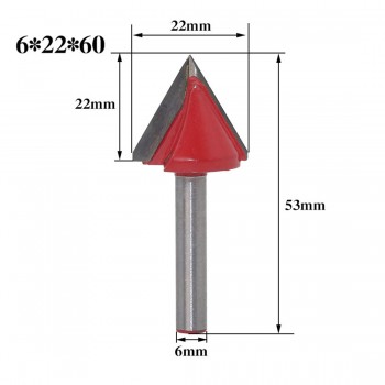 1pc 6mm V Bit CNC Solid Carbide End Mill Tungsten Steel Woodworking Milling Cutter 3D Wood MDF Router Bit 60 90 120 150 Degrees