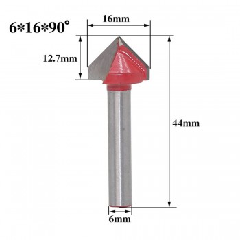 1pc 6mm V Bit CNC Solid Carbide End Mill Tungsten Steel Woodworking Milling Cutter 3D Wood MDF Router Bit 60 90 120 150 Degrees