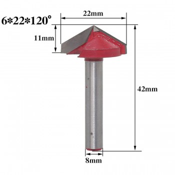 1pc 6mm V Bit CNC Solid Carbide End Mill Tungsten Steel Woodworking Milling Cutter 3D Wood MDF Router Bit 60 90 120 150 Degrees