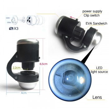 HY 30X LED Zoom Magnification Microscope Lens Universal Smartphone Telescope Camera