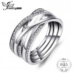 Jewelrypalace 925 Sterling Silver Rings Cosmic Lines Statement Ring Wedding Band Infinity Love Fine Jewelry Anniversary Gfits
