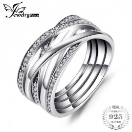 Jewelrypalace 925 Sterling Silver Rings Cosmic Lines Statement Ring Wedding Band Infinity Love Fine Jewelry Anniversary Gfits