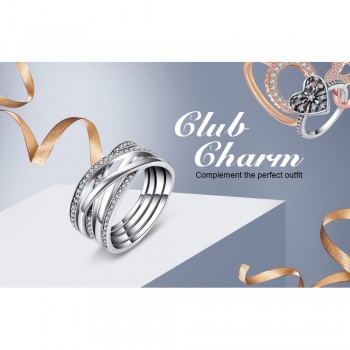 Jewelrypalace 925 Sterling Silver Rings Cosmic Lines Statement Ring Wedding Band Infinity Love Fine Jewelry Anniversary Gfits
