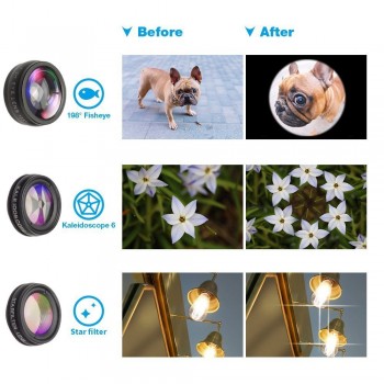 APEXEL Phone Lens Kit Fisheye Wide Angle macro 18X telescope Lens telephoto for iphone xiaomi samsung galaxy android phones
