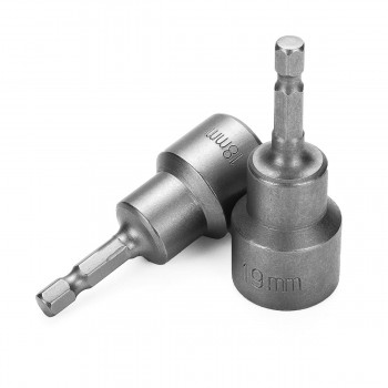 Grey Adapter Drill Bit 14pcs 6-19MM ilver 1/4 Socket Magnetic Nut Driver Set for Power Drills Steel SHex Shank Magnet Holds