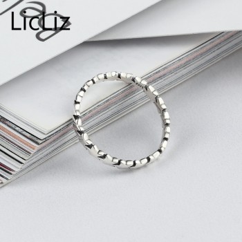 LicLiz 925 Sterling Silver Five Star Rings For Women Finger Small Geometric Stackable Ring Eternity Ring Wedding Band LR0479